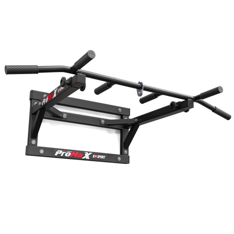 Barra per trazioni da parete ProMaX K-Sport in acciaio con impugnature multifunzione per allenamento home gym