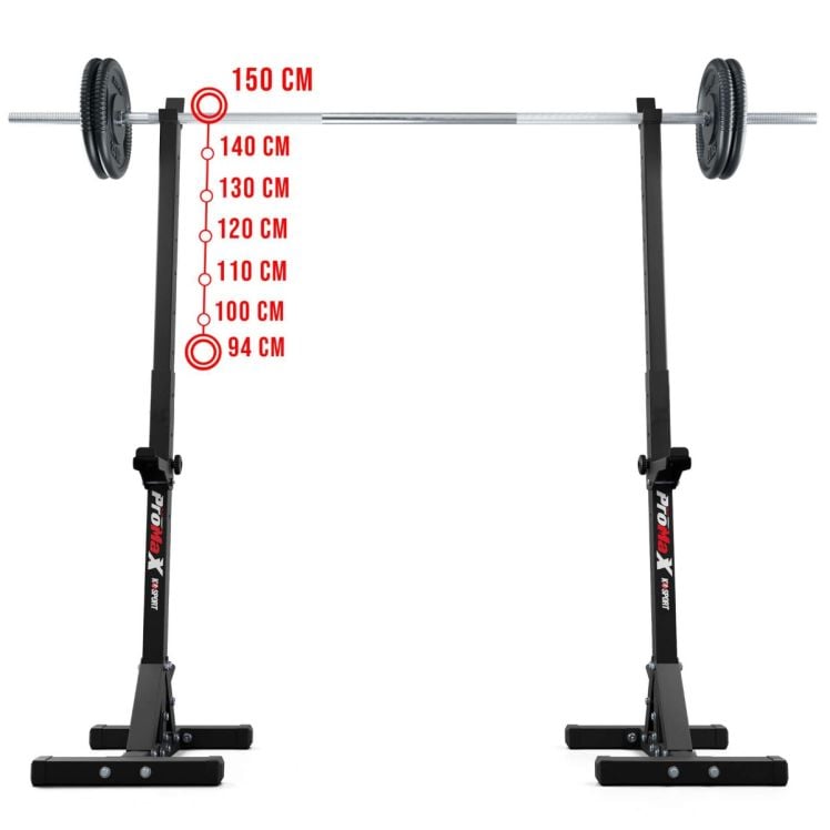 Soporte para barra K-Sport regulable en altura de 94 a 150 cm para entrenamiento versátil