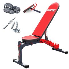 Banco de musculación con pesas