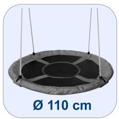 Altalena a nido con specifiche di 110 cm di diametro