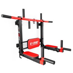 Barra para dominadas + soporte para fondo para montar en la pared 2en1