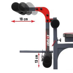 Verschiedene Abstände des Beincurlers