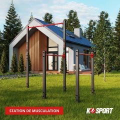 Station de musculation - Barre de traction + barres parallèles pour l'extérieur