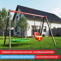 Dubbele schommel met nest- en babyschommel