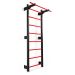 Échelle murale en métal avec barre de traction rouge à fixer au mur pour exercices de fitness