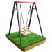 Columpio de rejilla de madera con estructura metálica estable, ideal para los más pequeños y para jugar con seguridad en el jardín