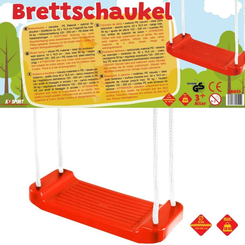 Columpio de tablero de plástico con instrucciones