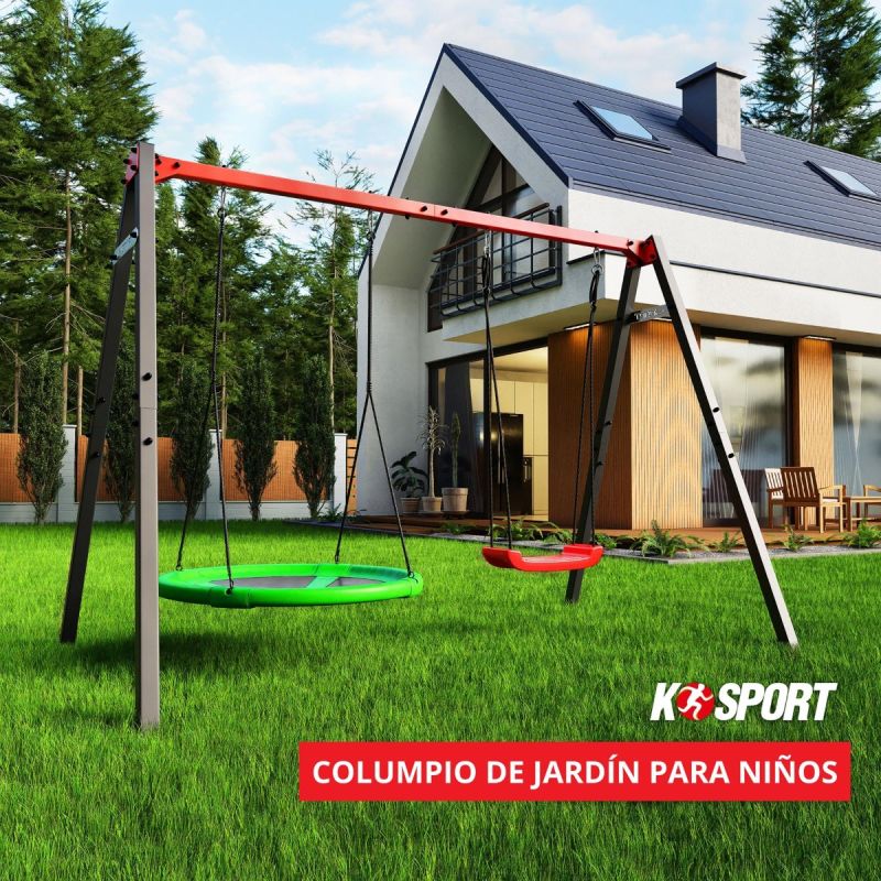 Columpio de jardín para niños con balancín y columpio de nido