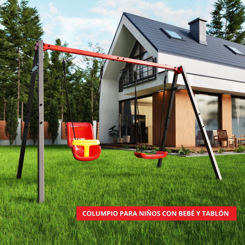 Columpio para niños para el jardín con tablón y columpio para bebé