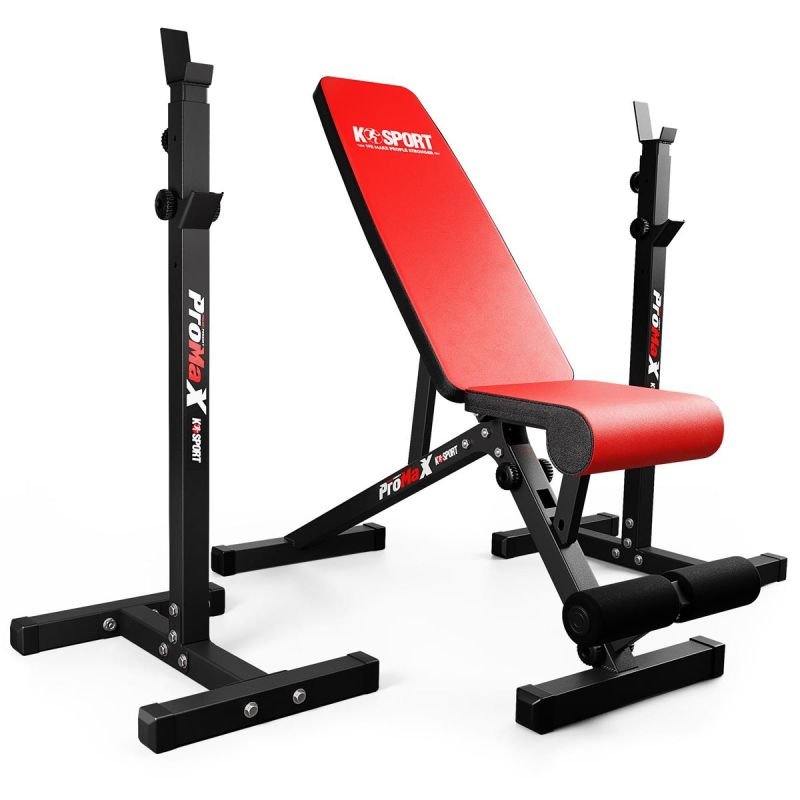 Juego de soporte de barra ajustable con banco de entrenamiento