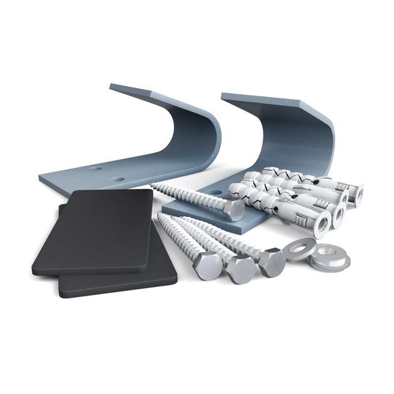 Montagehaken mit Dübeln und Schrauben