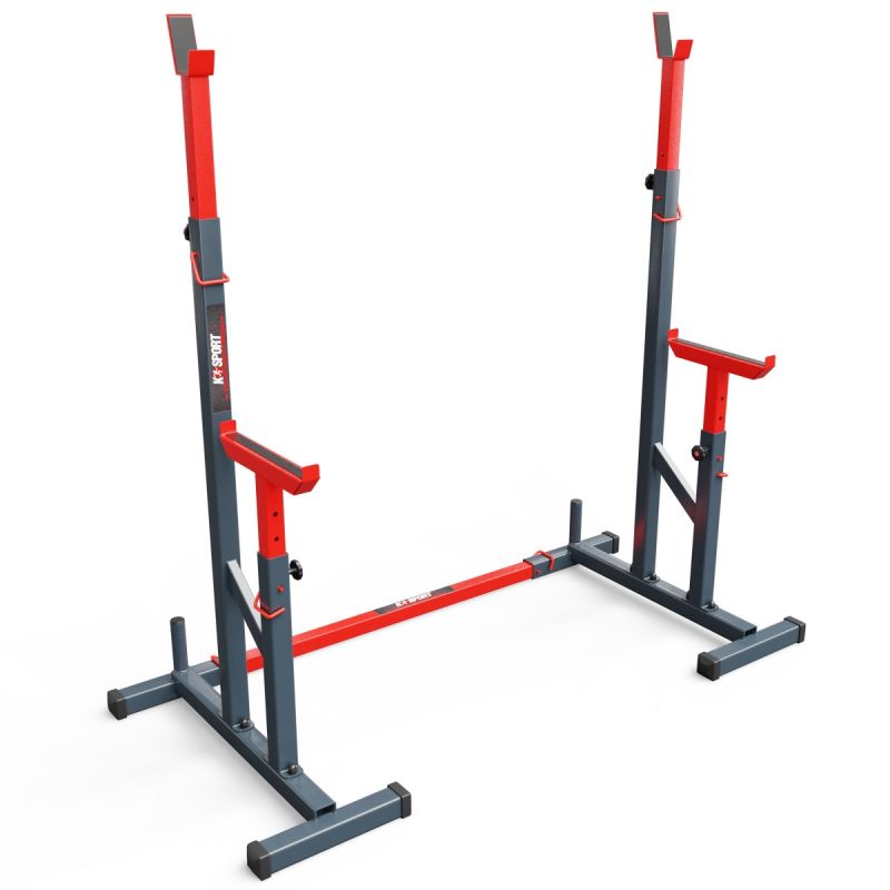 Multi Squat Rack ajustable con barra de conexión