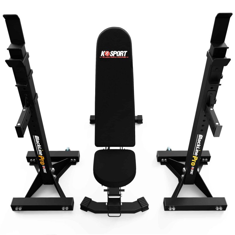 Banco de entrenamiento multifuncional con soporte para barra