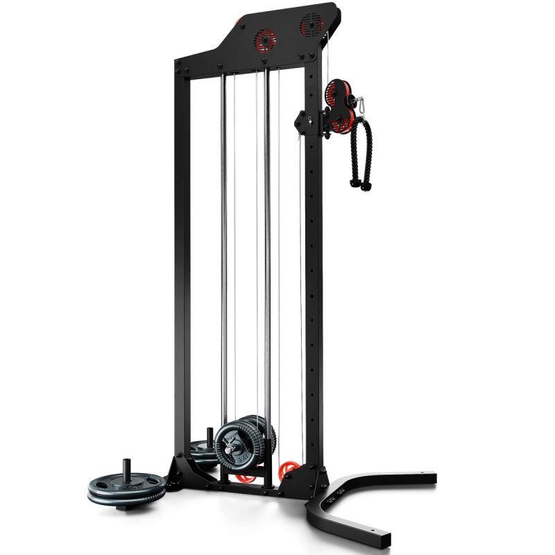 Estación de poleas independiente para jalones y ejercicios de fitness con soporte para pesas y cable ajustable en altura