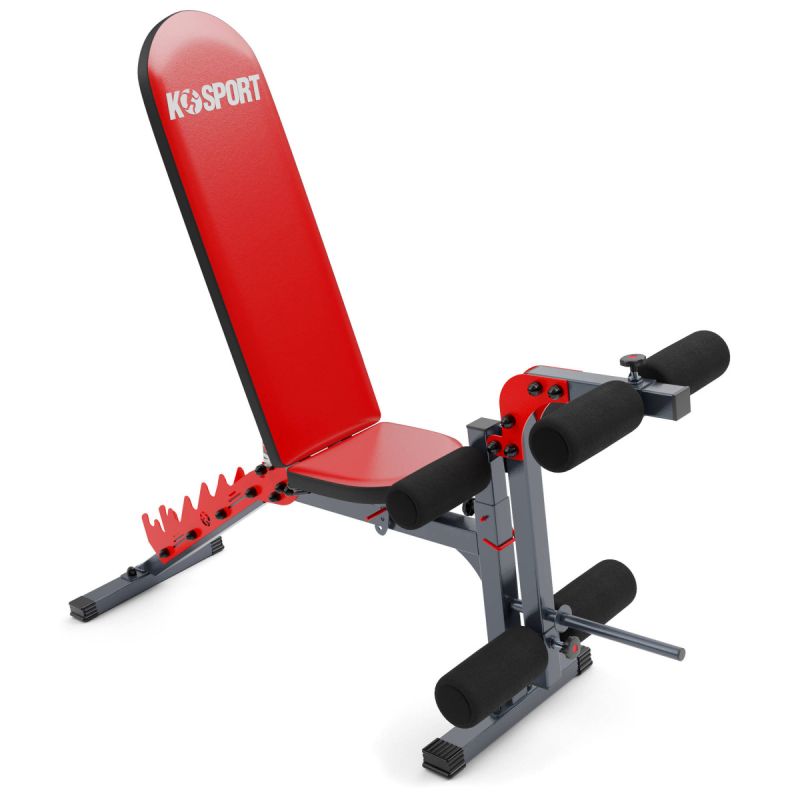 Kraftstation mit Hantelbank / Schrägbank + Beincurler