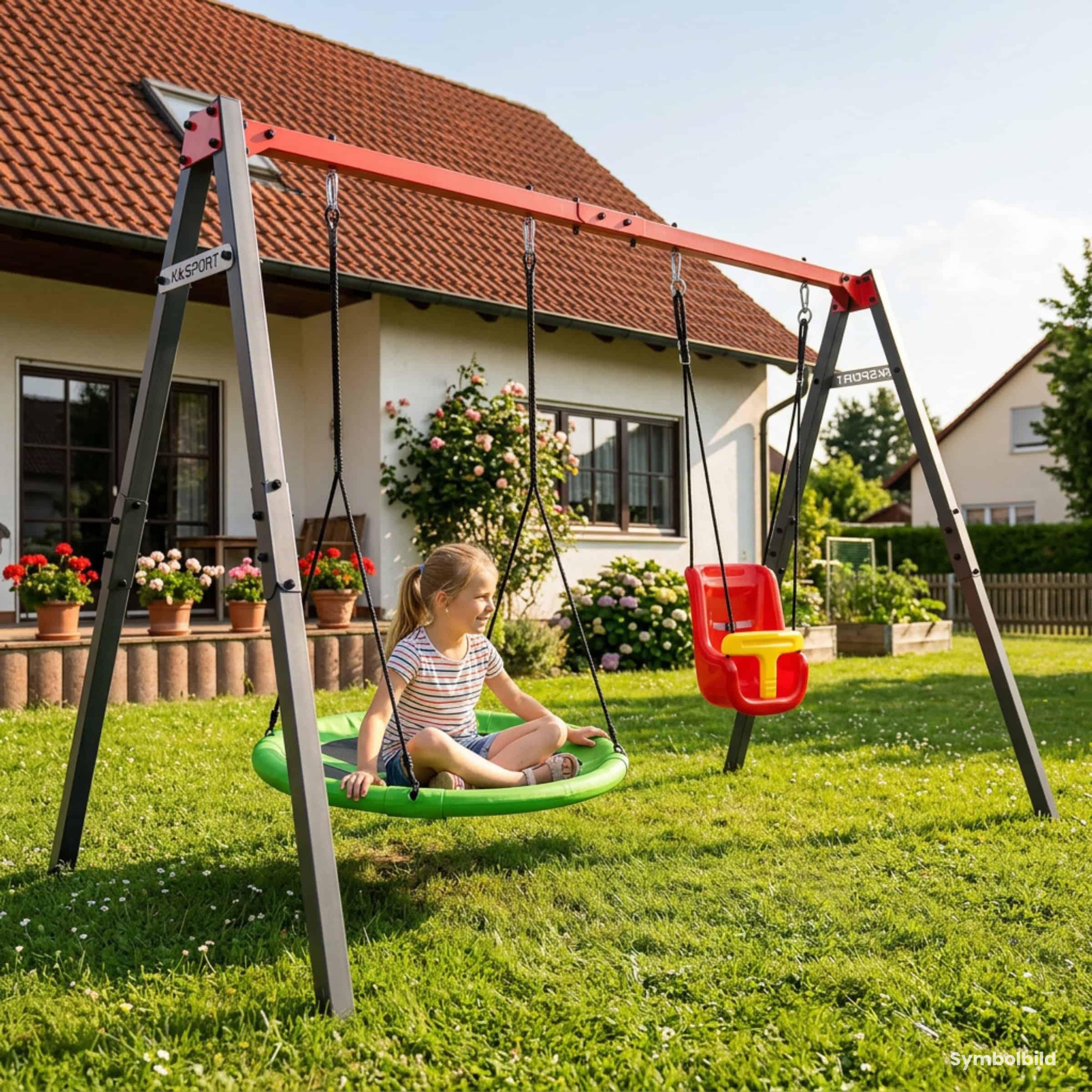 Balançoire nid verte et balançoire bébé