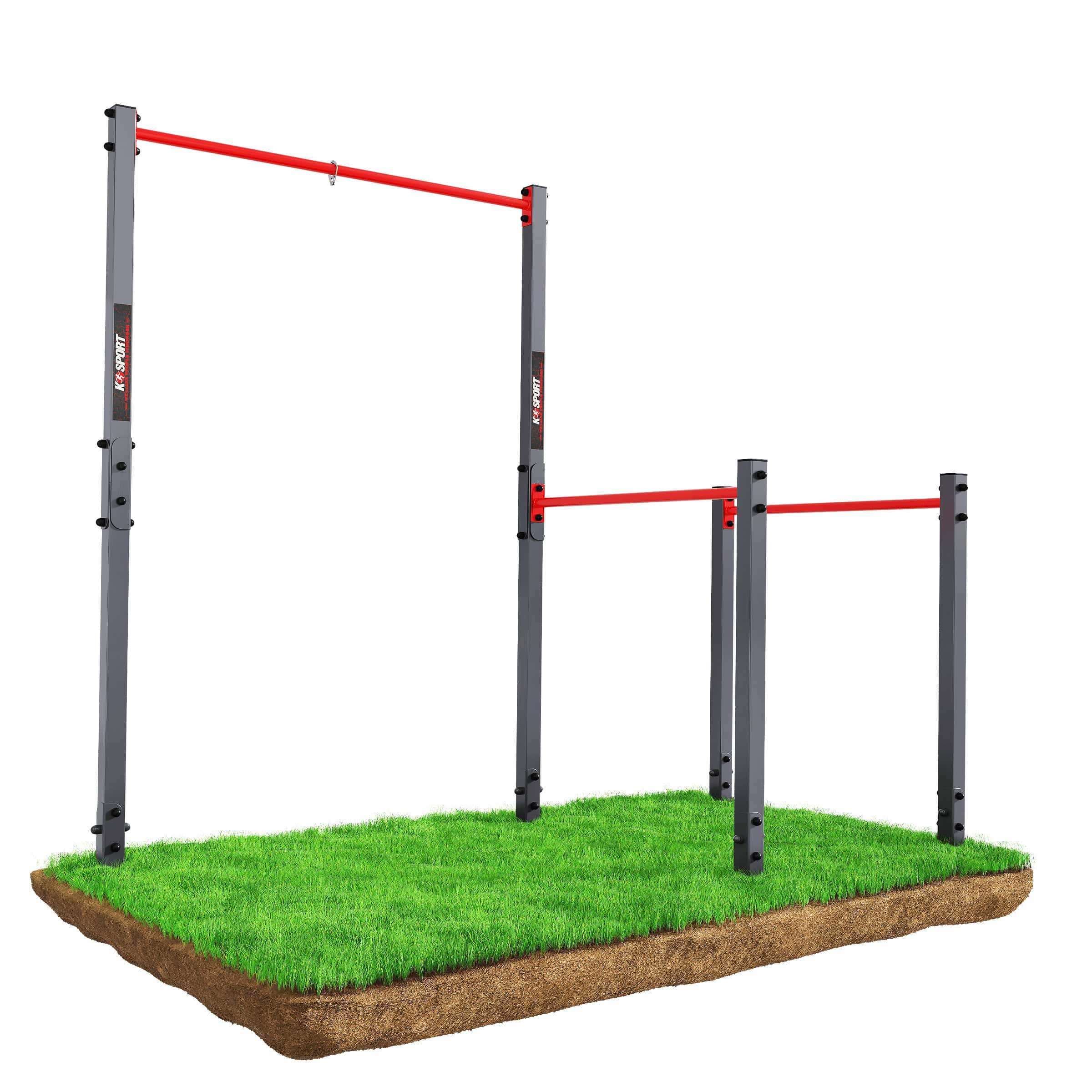 Barras fijas para montar en el jardín con barra para dominadas de K-Sport