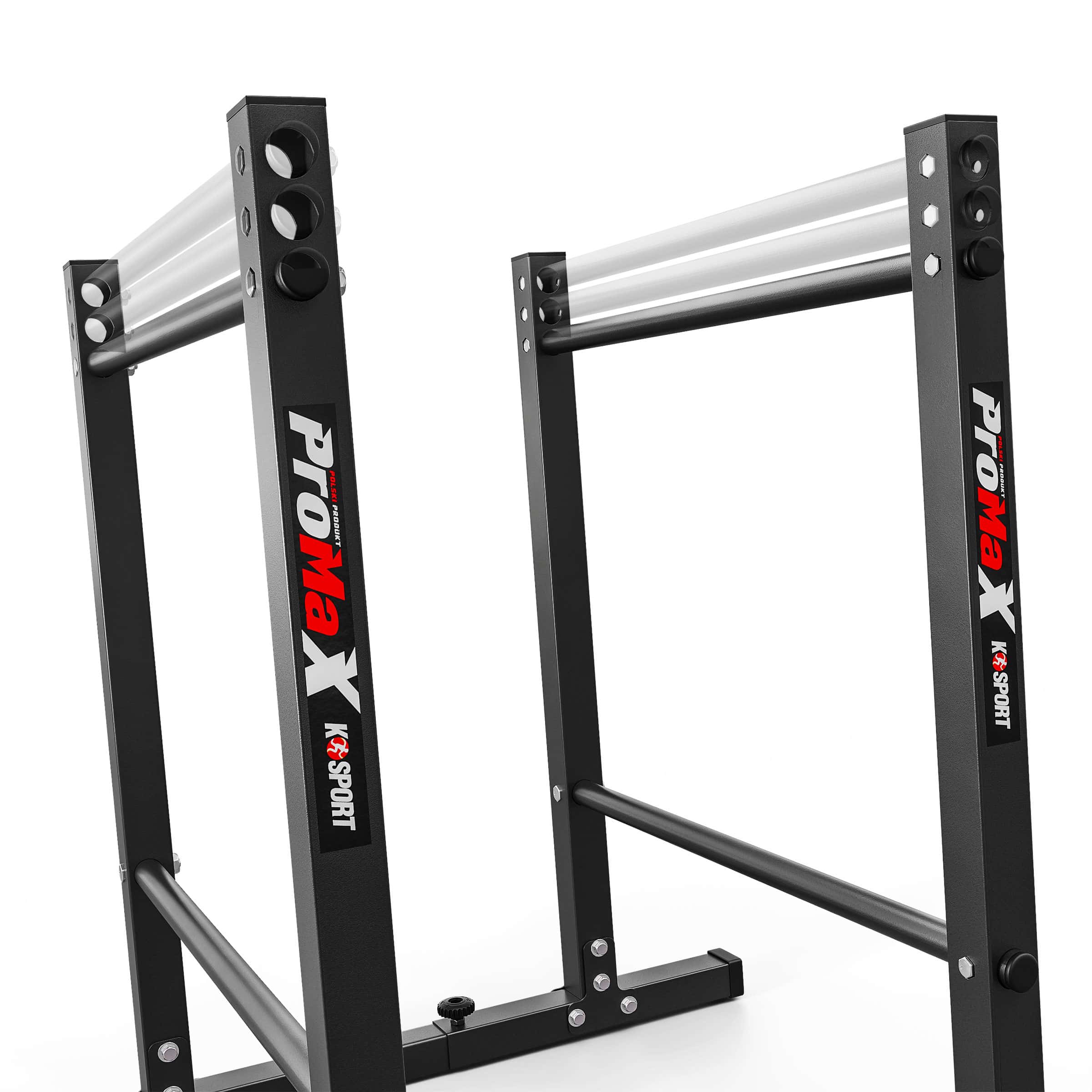 Estación de fondos ajustable con varias alturas de agarre para un entrenamiento eficaz del torso