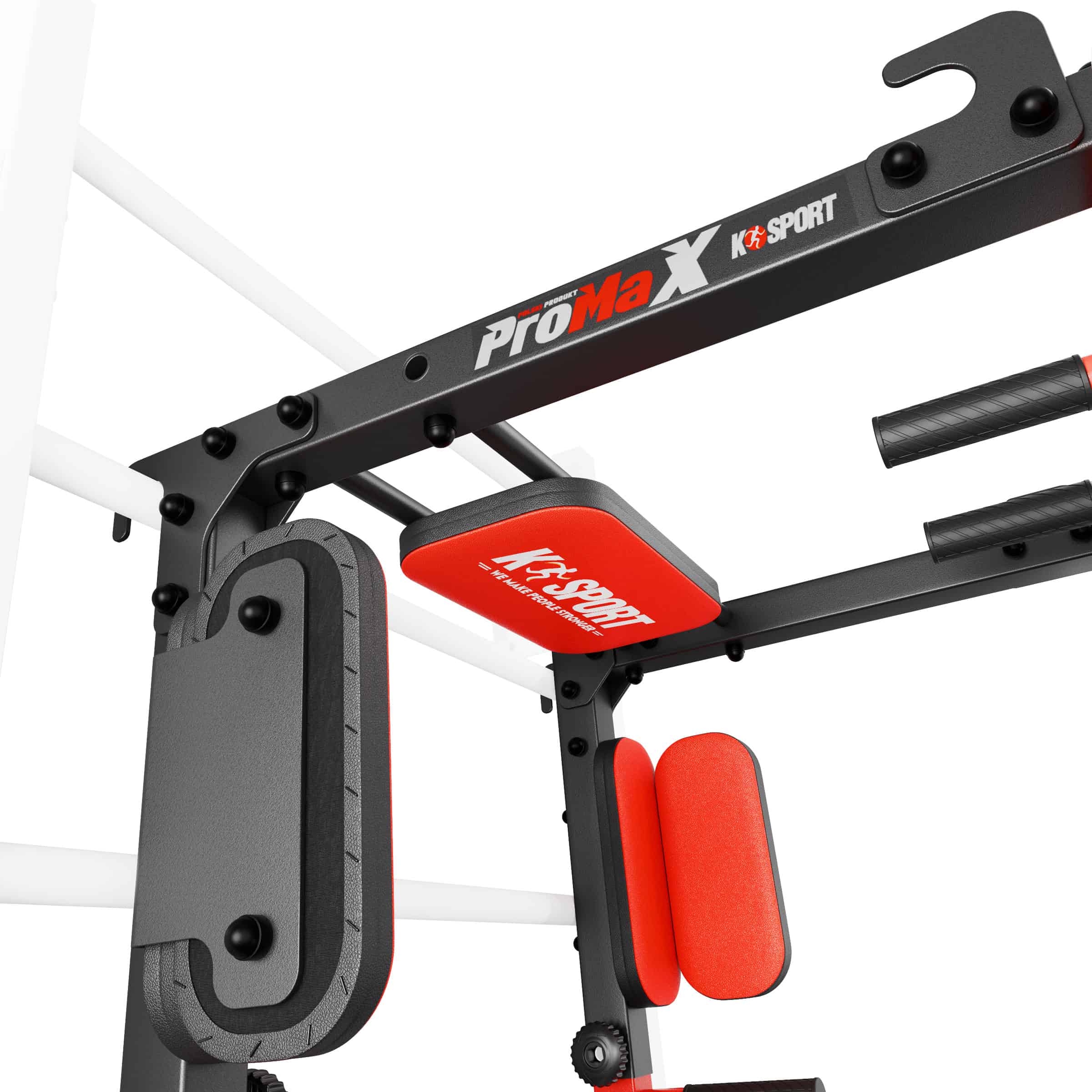 Finition haut de gamme de la station traction-dips – Gros plan sur le dossier