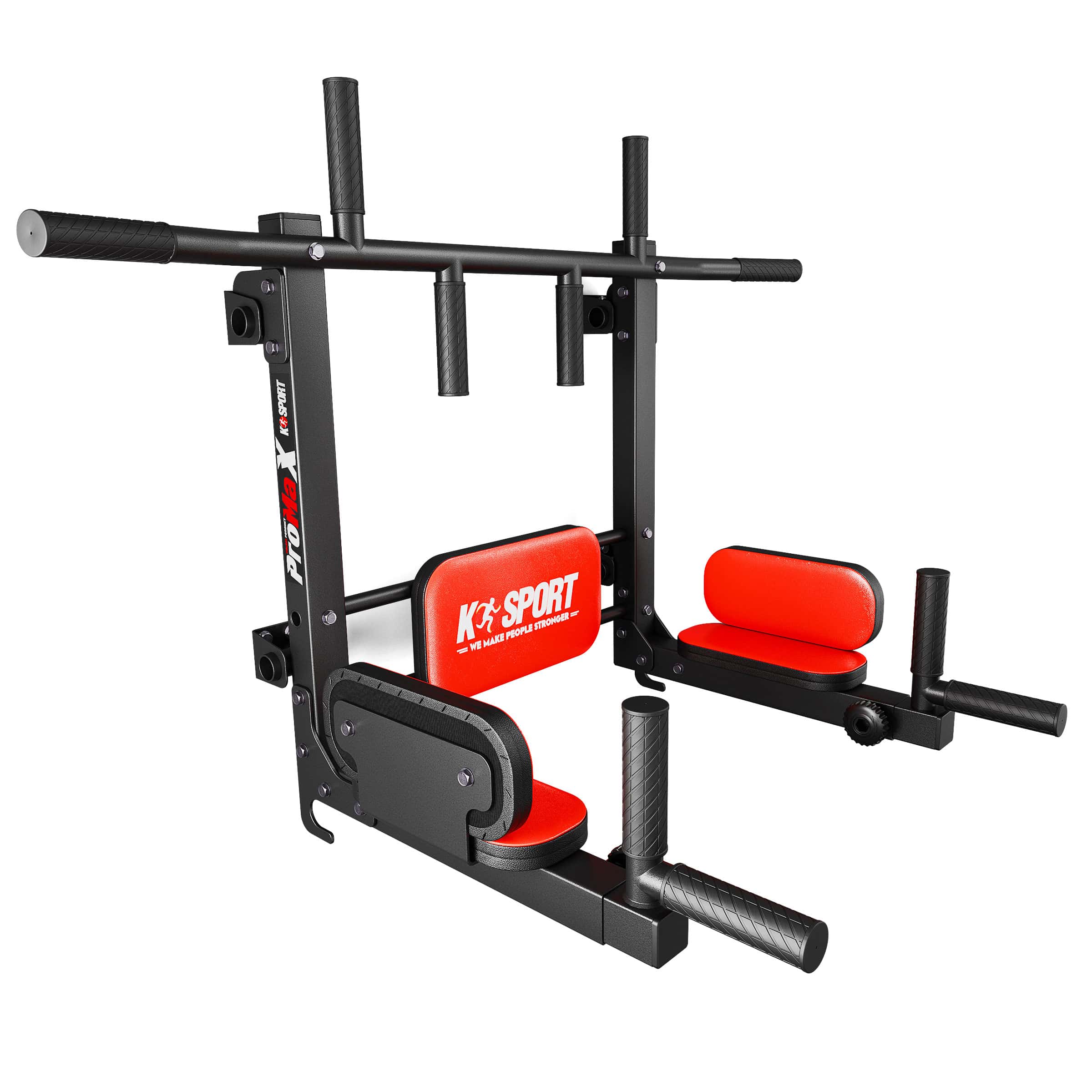 NEED Barre de traction pour entraînement fitness à domicile, réglable en hauteur 165-210 cm, noir et rouge - Sport NEED Barre de traction pour entraînement fitness à domicile, réglable en hauteur 165-210 cm, noir et rouge - Sport