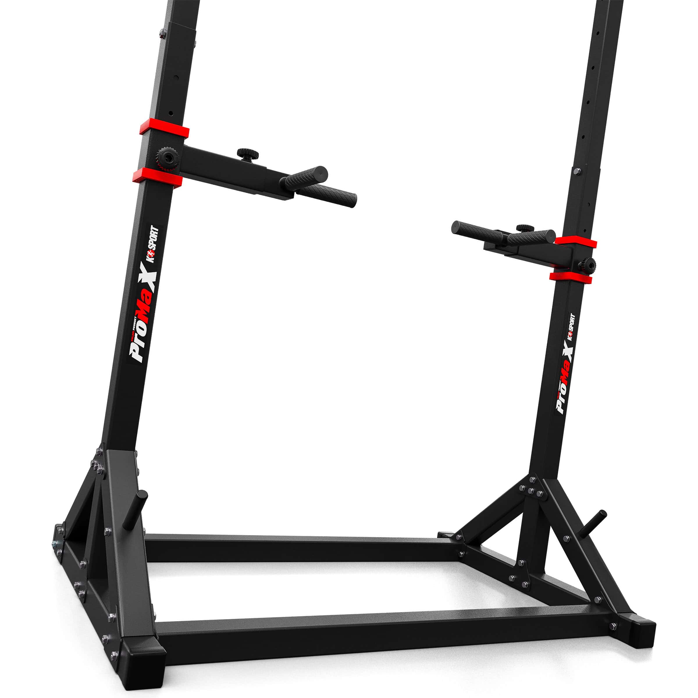 Barre de traction avec fonction dips, focus sur la structure du cadre stable et poignées ergonomiques
