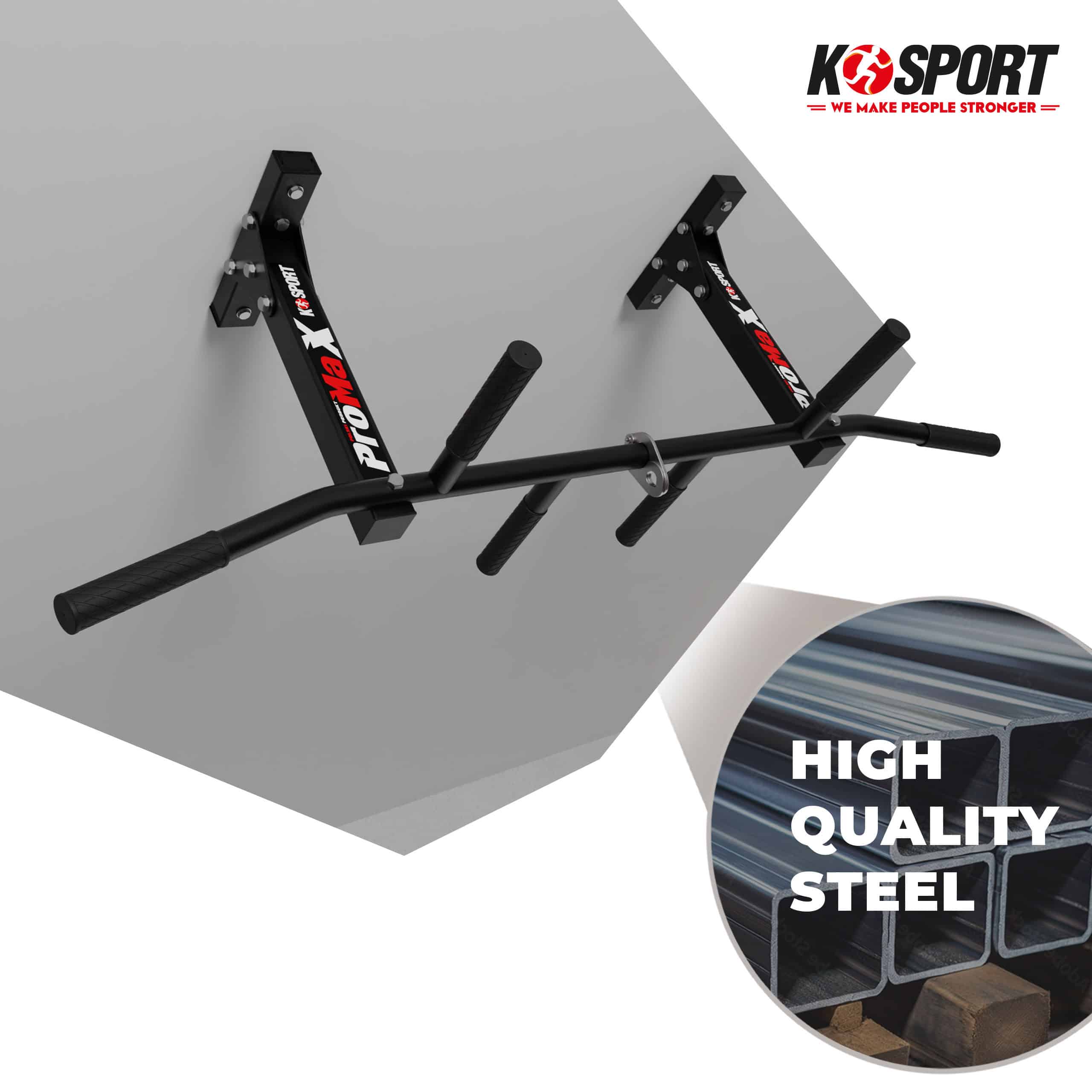 Barre De Traction Plafond Kipika – 5 Prises, Hauteur Réglable 20-40 Cm, Charge 181 Kg, 2 Anneaux