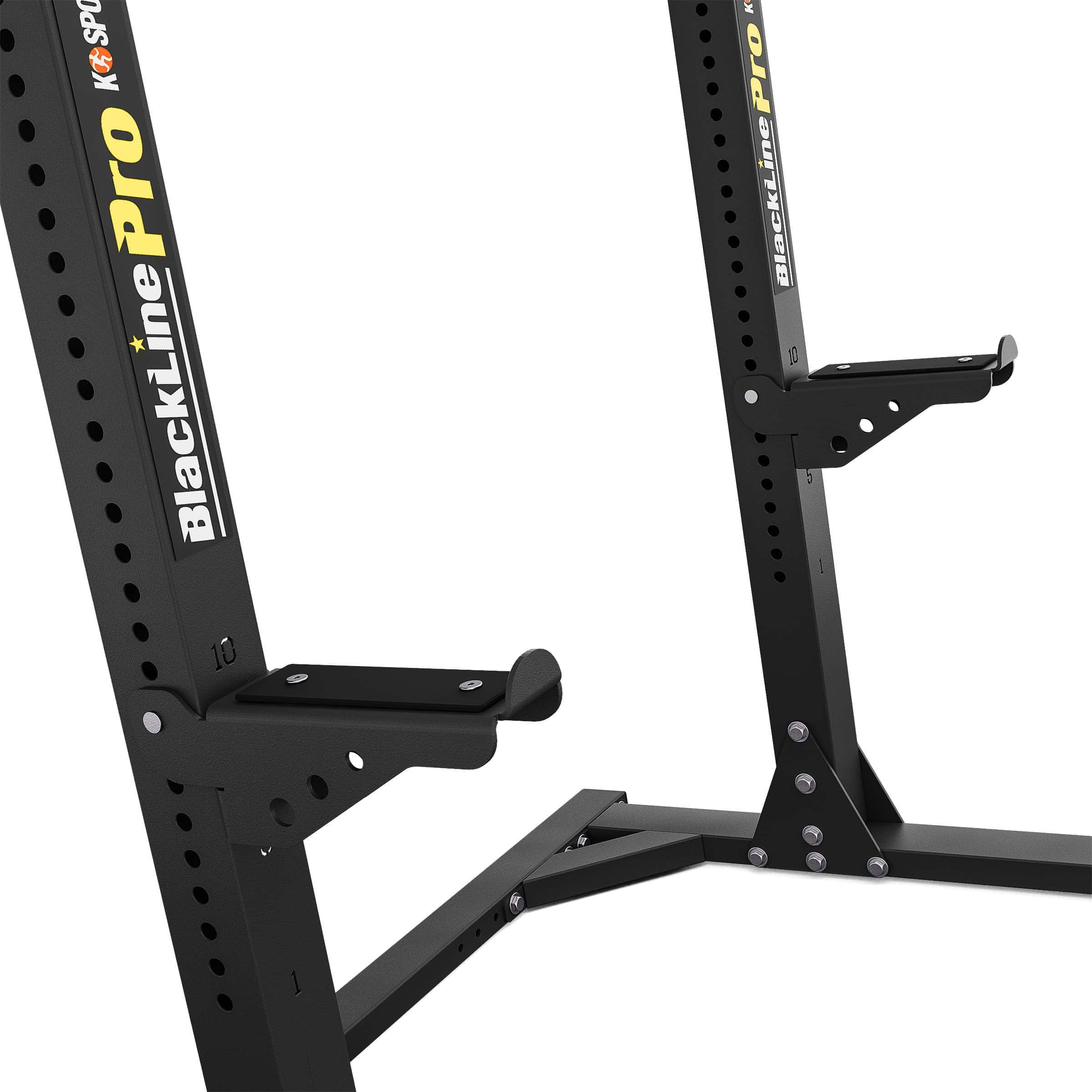Supports réglables pour barre sur le rack à squat pour un rangement sécurisé