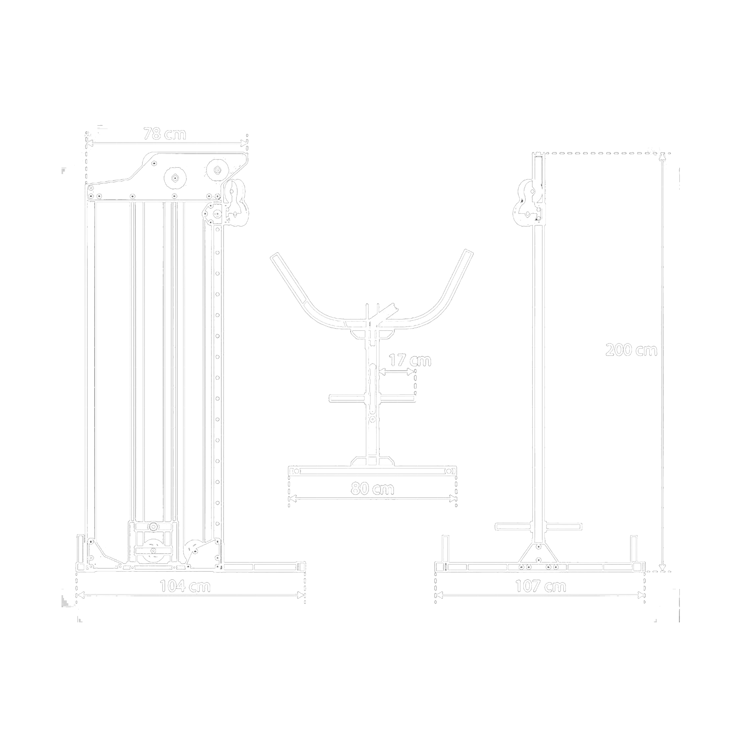 Datos técnicos - Estación de poleas independiente – Lat pulldown regulable en altura