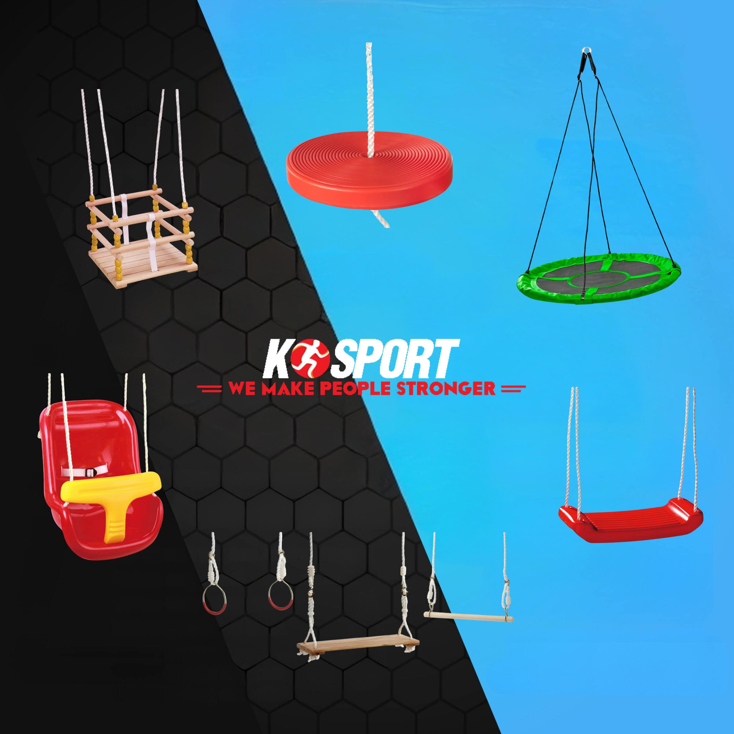 Varios accesorios para columpios