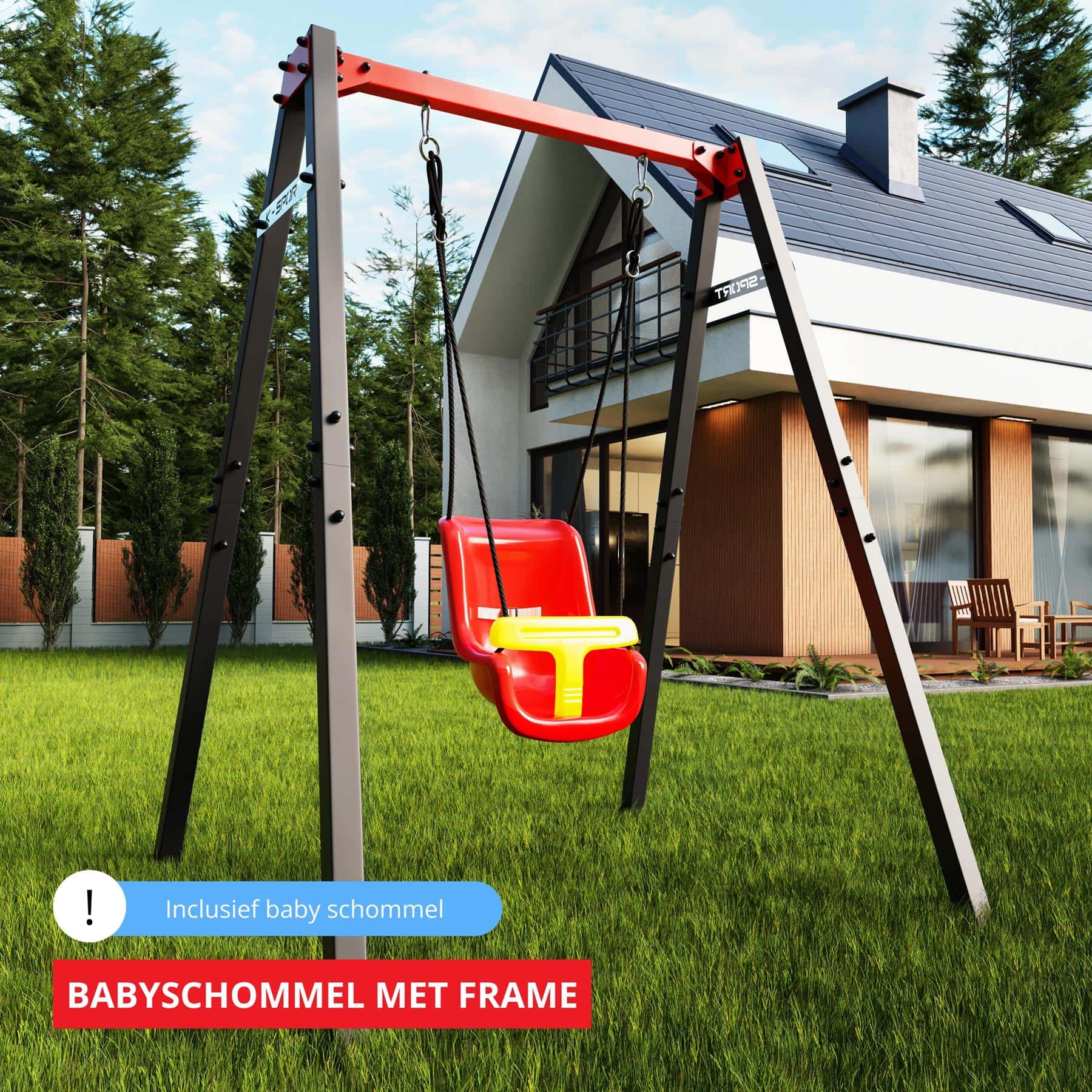 K-Sport-babyschommel met frame, perfect voor peuters en veelzijdige activiteiten in de tuin
