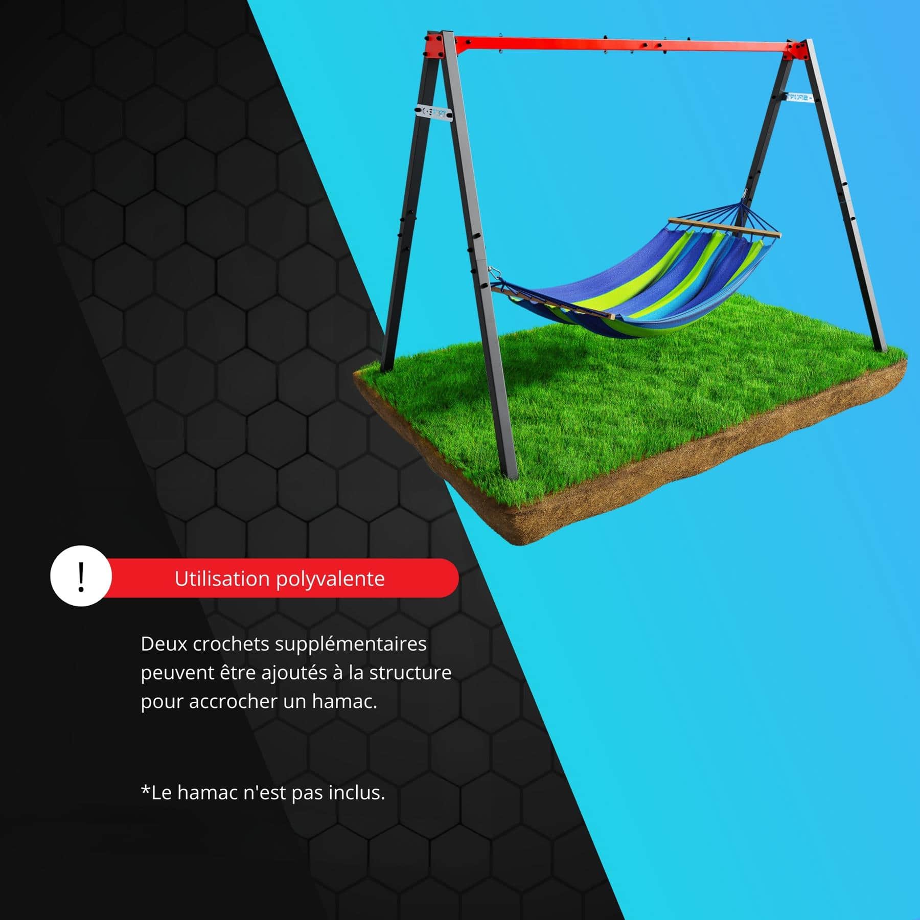 Structure de balançoire pour enfants avec hamac