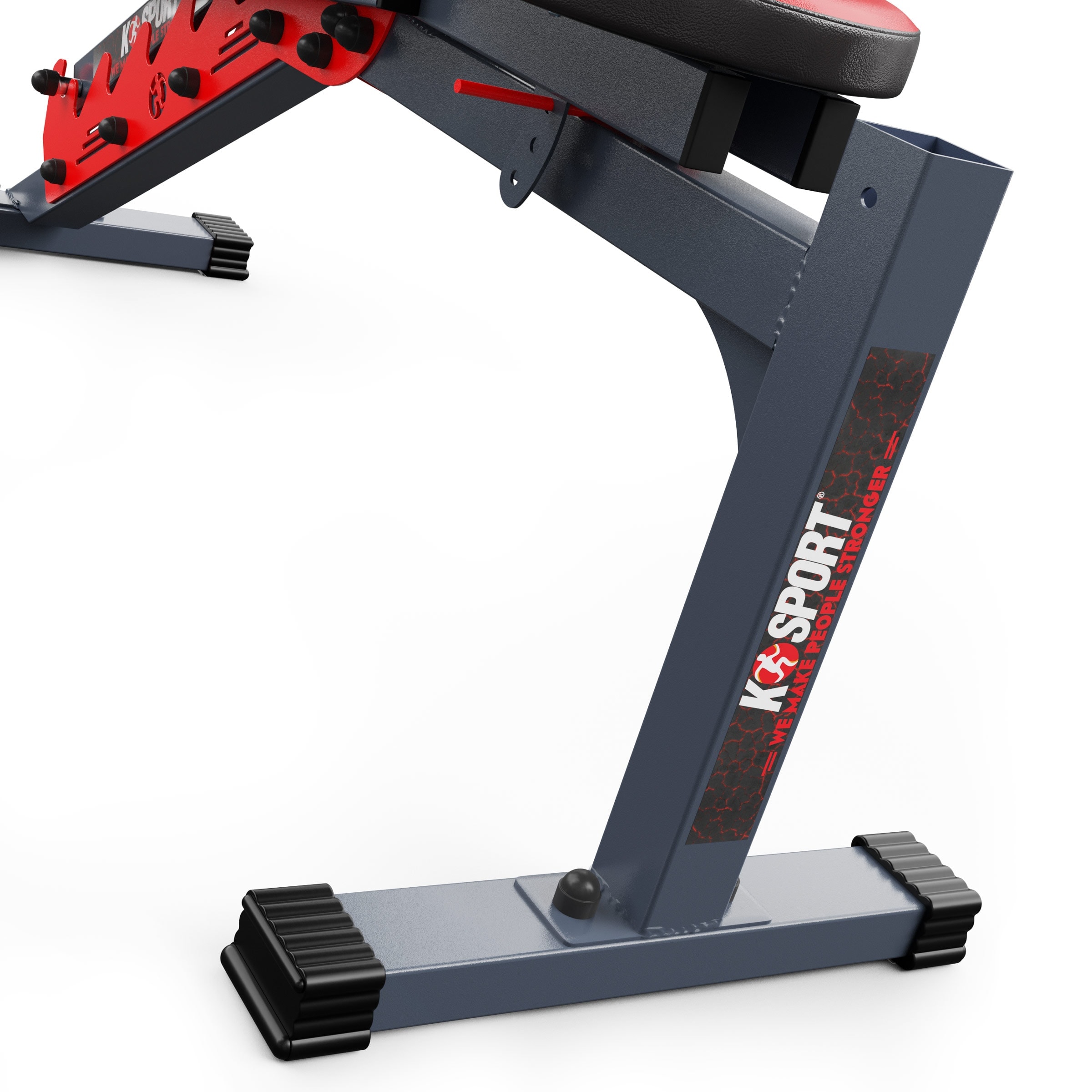 Vue du pied de banc de musculation