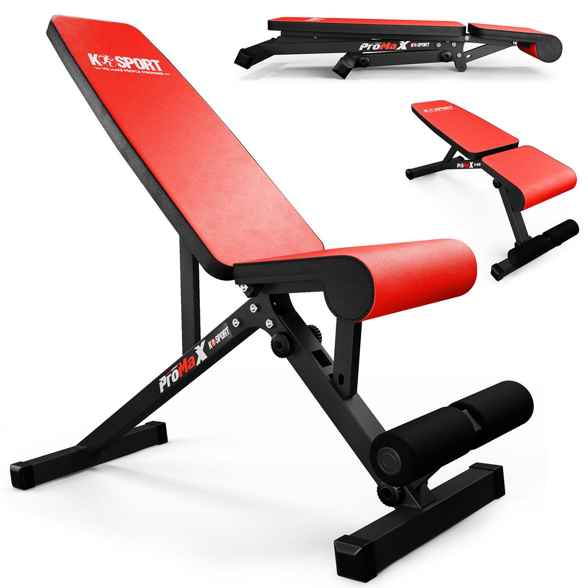 Banc pliable de gym sous différents angles