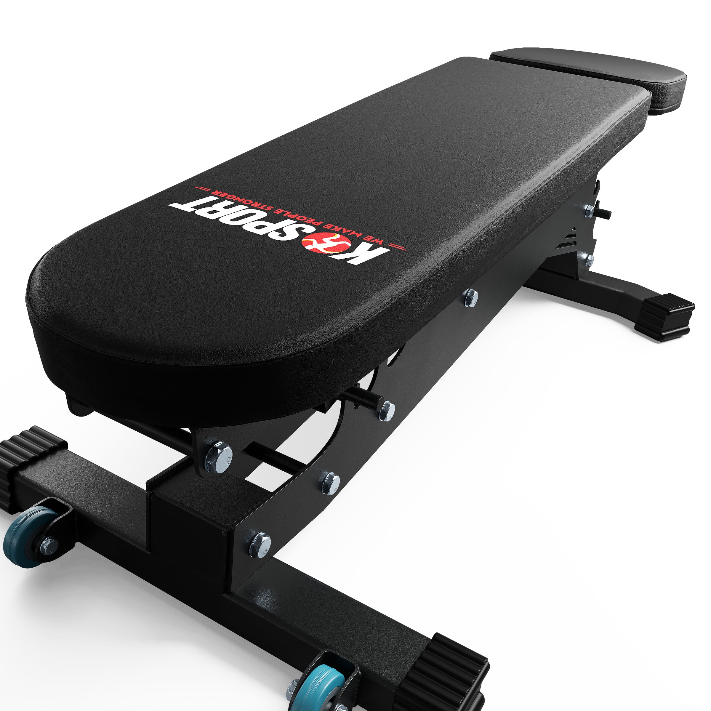 Banc De Musculation PullUpFitness PRO – Réglable 90° / Incliné / Décliné / Plat – 250 Kg – Roulettes