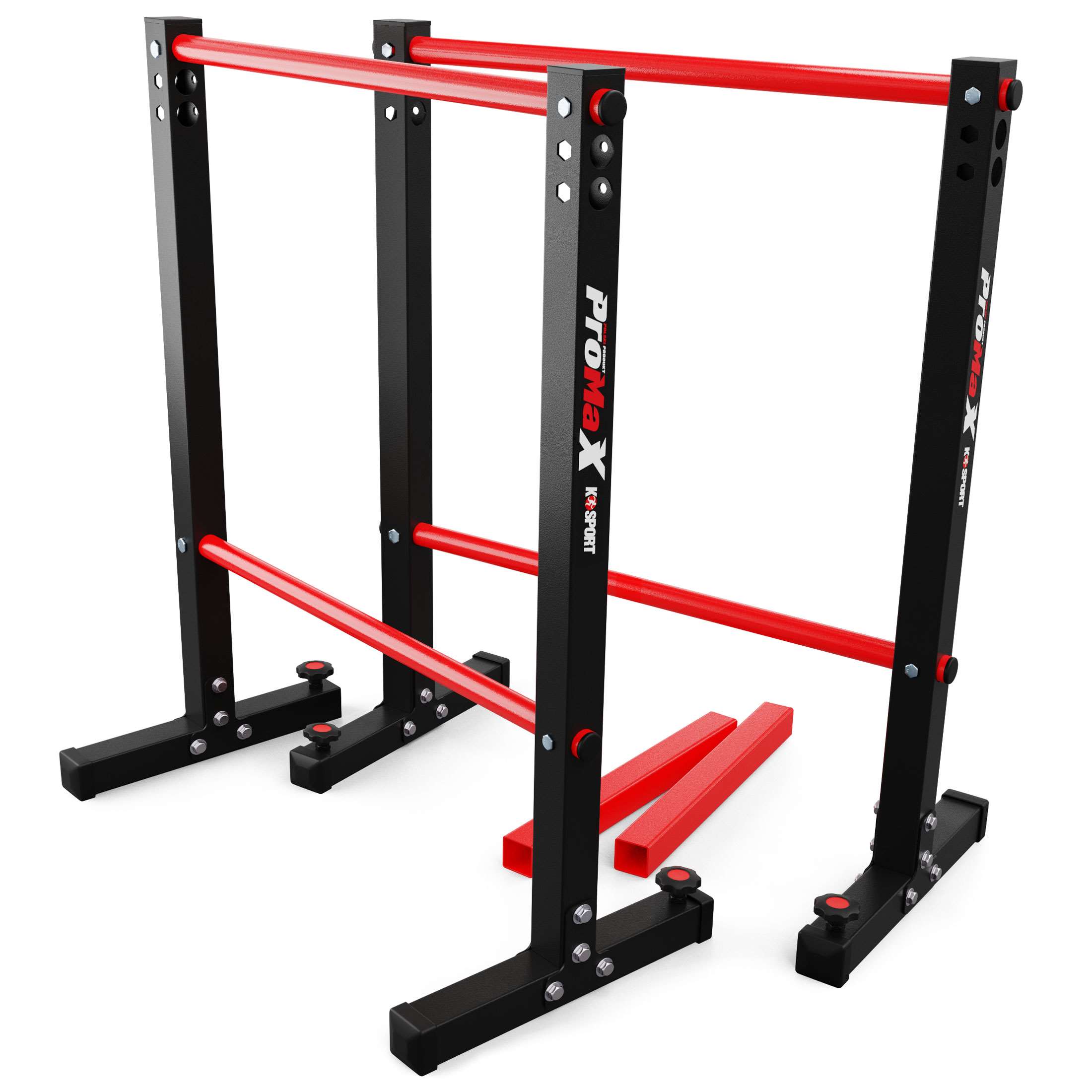 Barras K-Sport negras y rojas para entrenamiento de fuerza