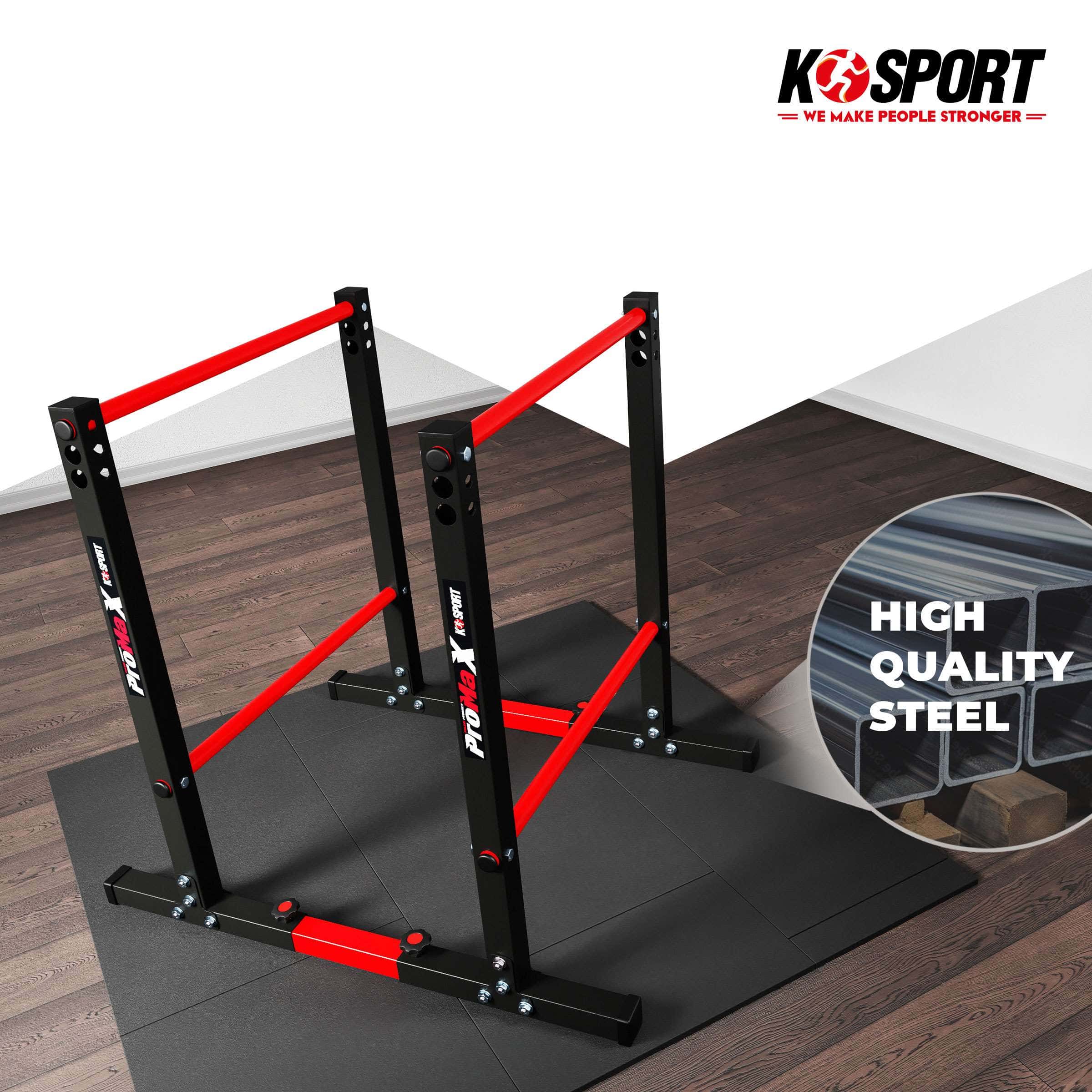 Barras paralelas K-Sport de acero de alta calidad con tapete de suelo