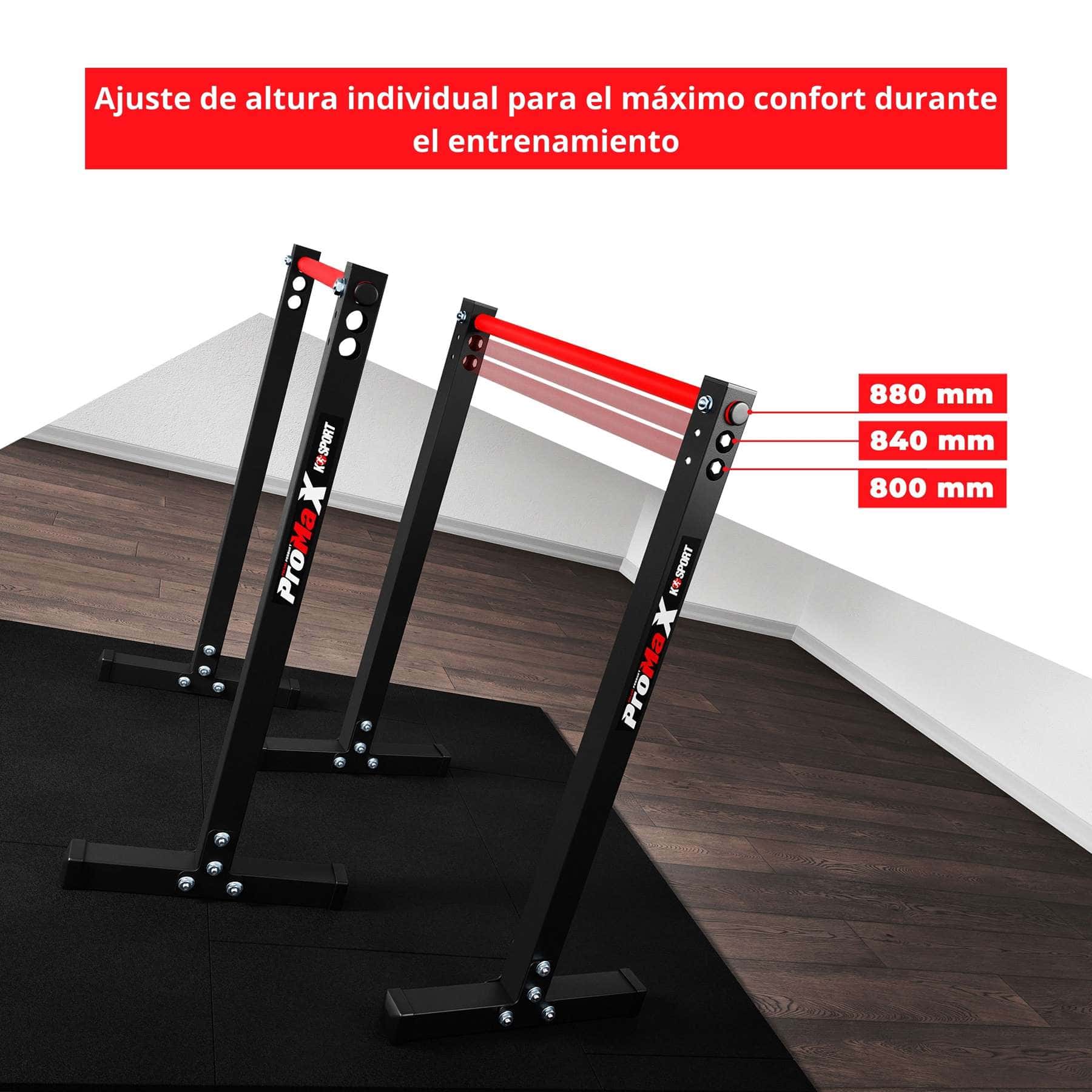 Dip-Bar de K-Sport, ajuste de altura para comodidad de entrenamiento