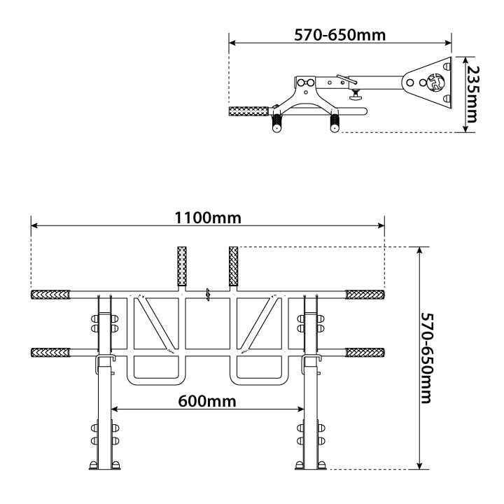 Données techniques - Barre de traction Monkey Bar pour montage au mur / plafond