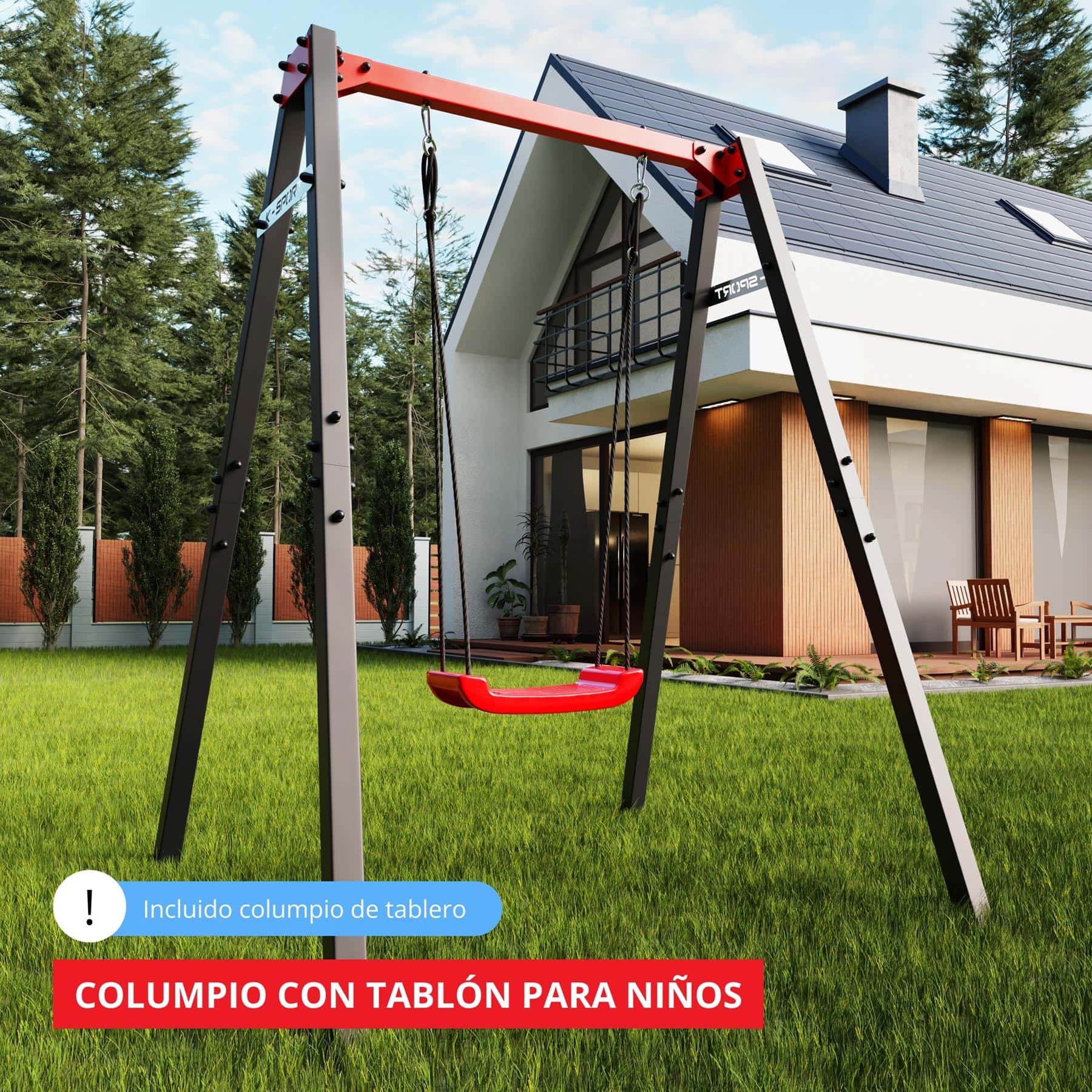 Columpio de jardín K-Sport con asiento, perfecto para niños y actividades versátiles al aire libre