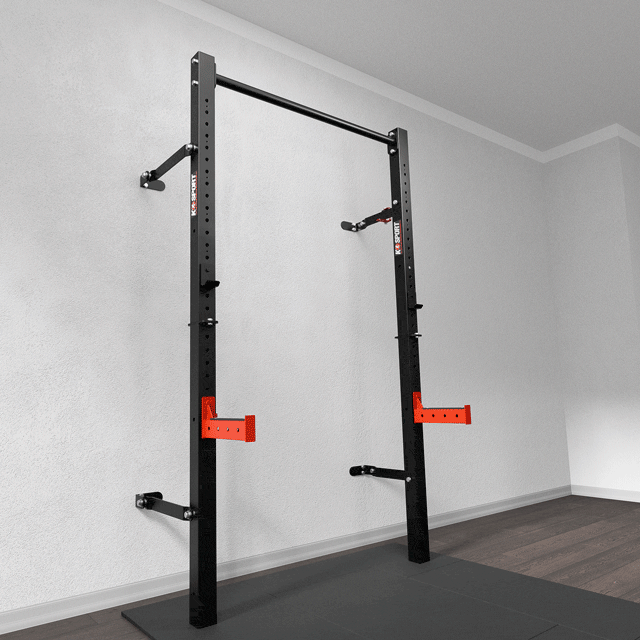 K-Sport Half Rack plegable montado en la pared – equipo de fitness robusto para entrenamientos efectivos en casa