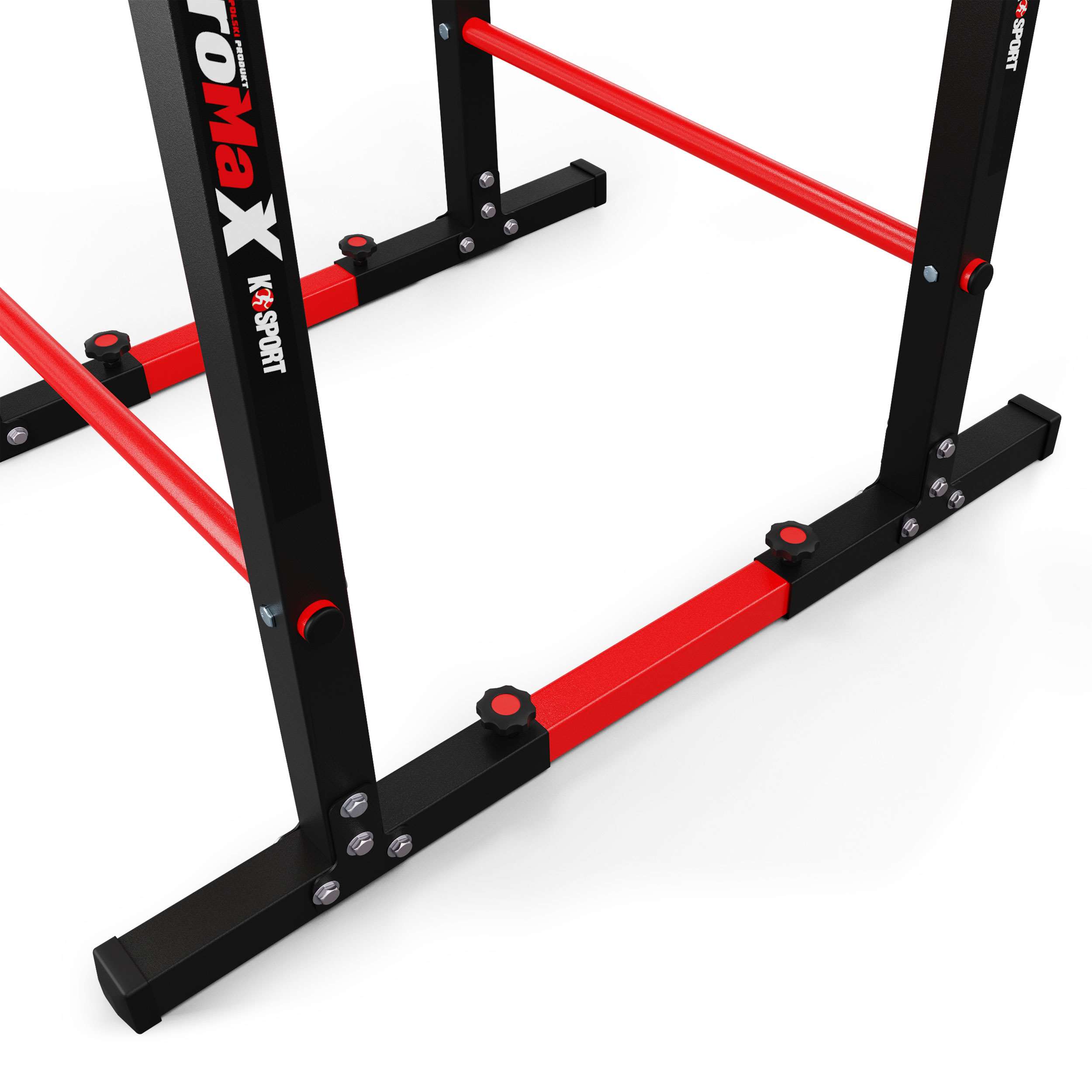 Close-up van de robuuste K-Sport Dip Station