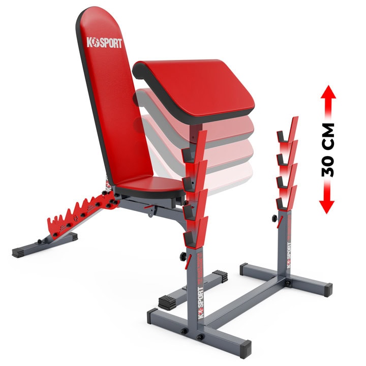 Vue du dessous du banc de musculation