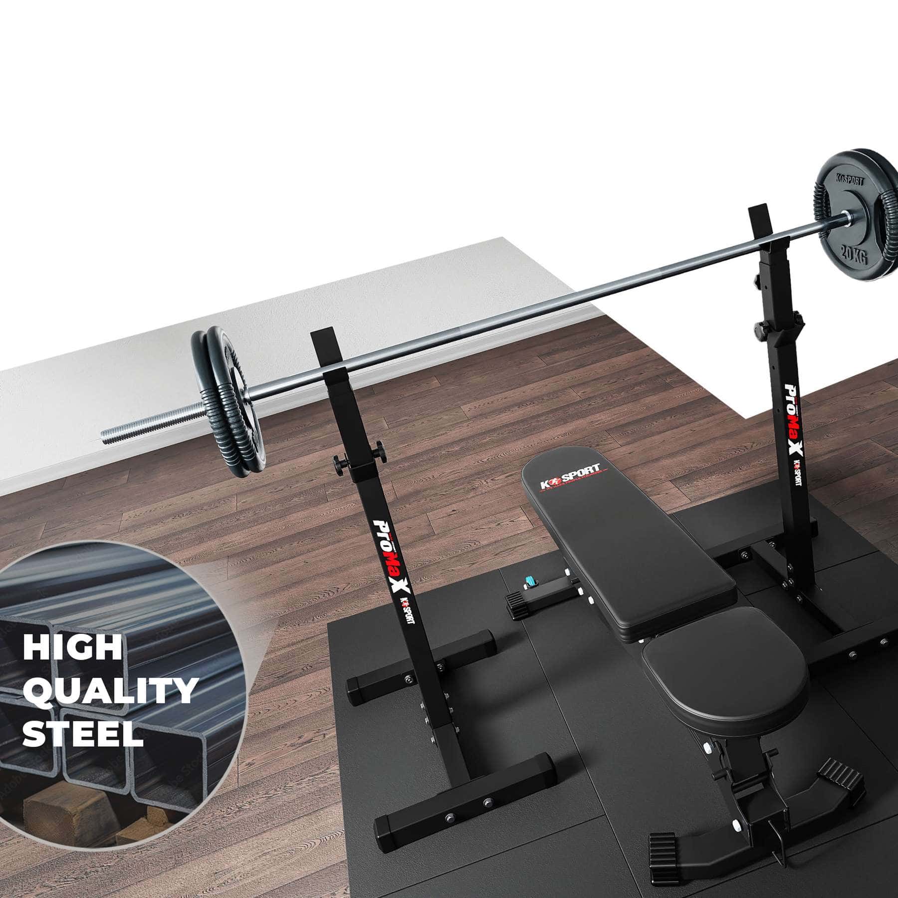 K-Sport Langhantelstandaard frontaanzicht met merklogo