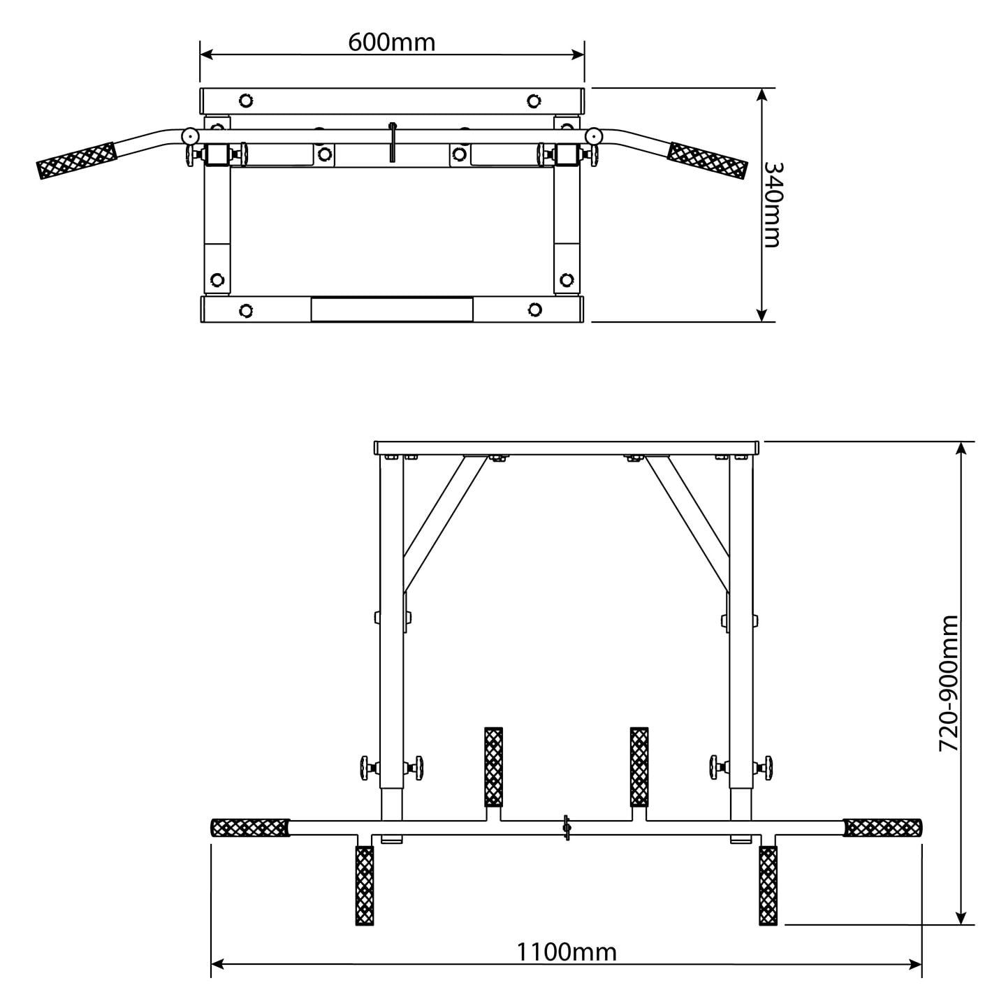 Technische gegevens - Optrekstang wandmontage
