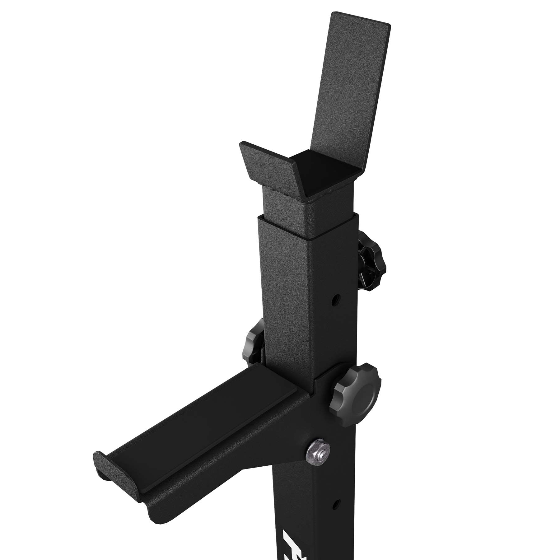 Vue détaillée du support de haltères du rack