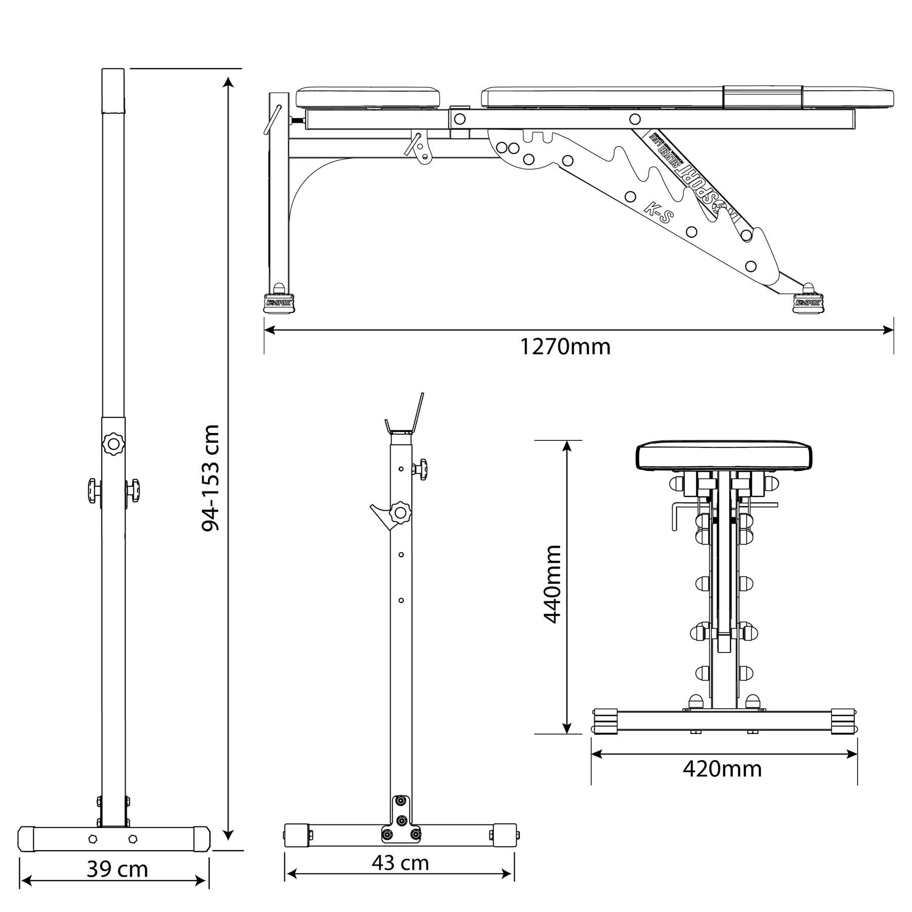 Dati tecnici - Rastrelliera per manubri + Panca per allenamento con manubri