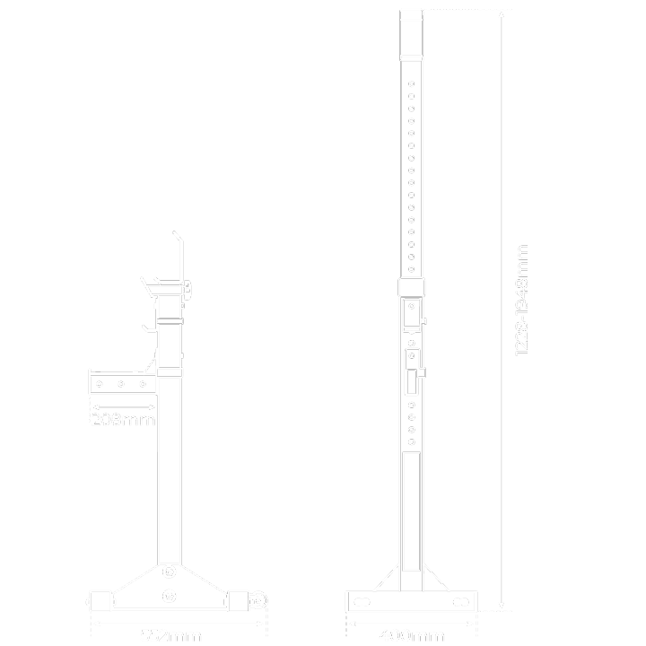Datos técnicos - Soporte de barra ajustable y robusto