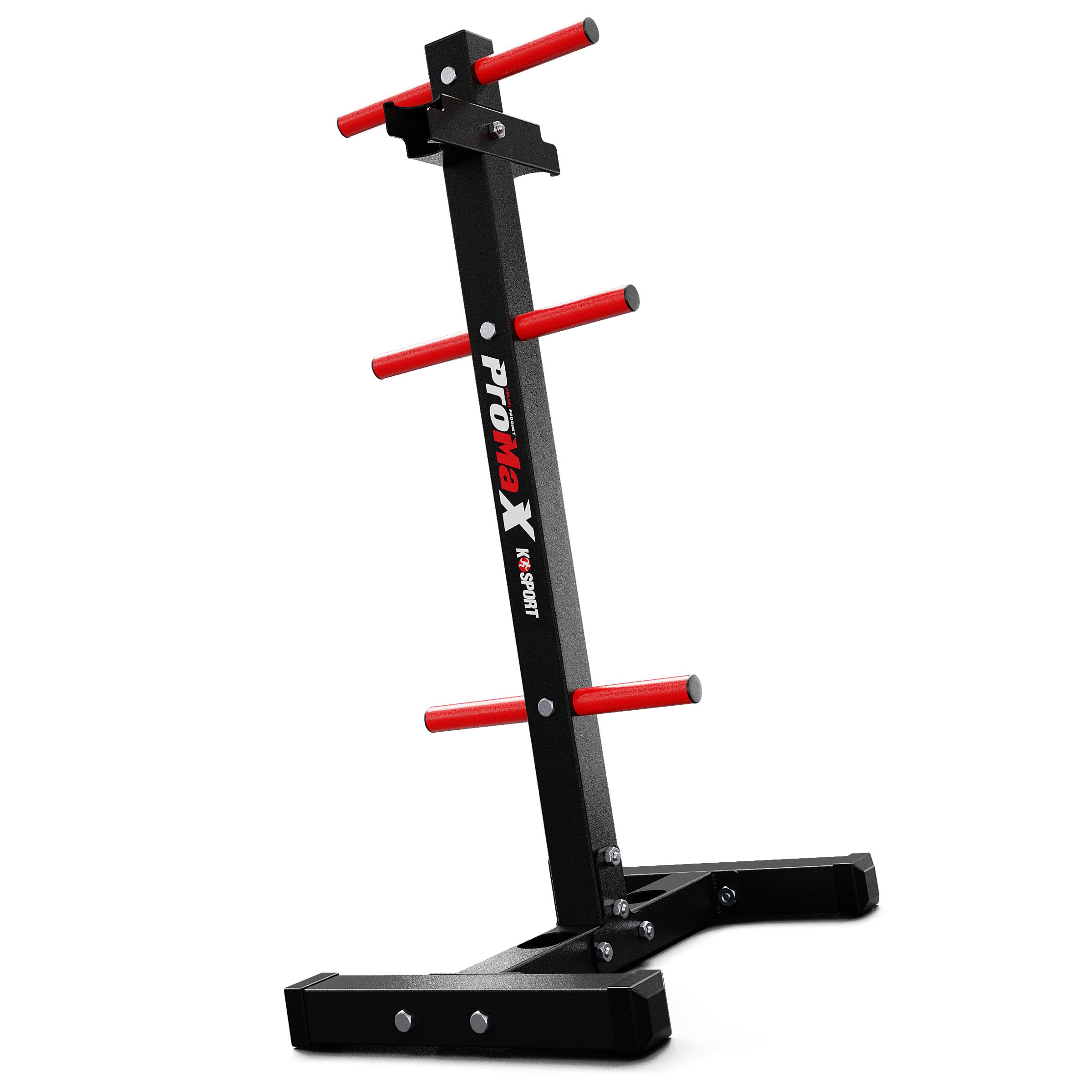 Soporte para discos de pesas K-Sport sin pesas, negro-rojo