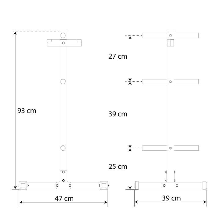 Datos técnicos - Soporte para discos de pesas vertical