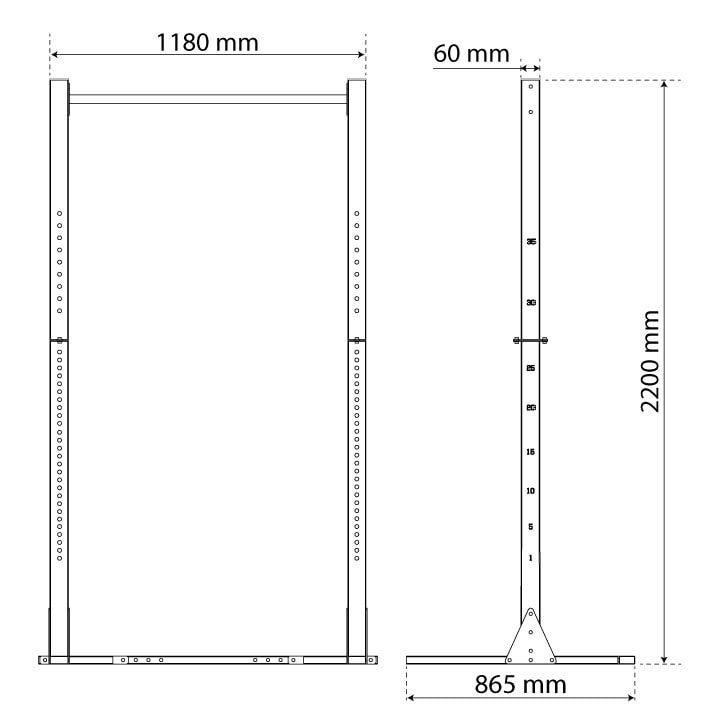 Technische Gegevens - Squat Rack